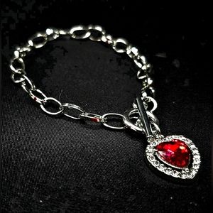 ❤️'Till DAZZLE Do Us Part' Silver & Red Bracelet - Paparazzi Accessories❤️